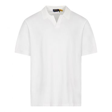 Open Collar Polo Shirt - White