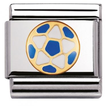 Nomination Blue Football Charm - Stainless Steel