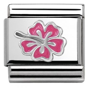 Nomination Pink Hibiscus Charm - Enamel