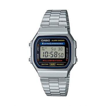 Casio Vintage A168WA-1YES Stainless Steel Bracelet Digital Watch - Silver