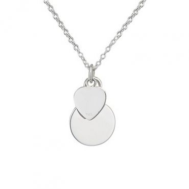 Argento Heart and Plate Necklace - Adjustable