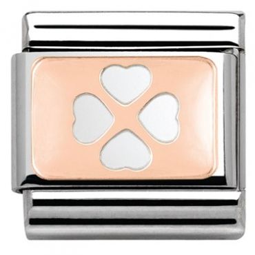 Nomination Rose Gold Four Leaf Clover Charm - Stainless Steel