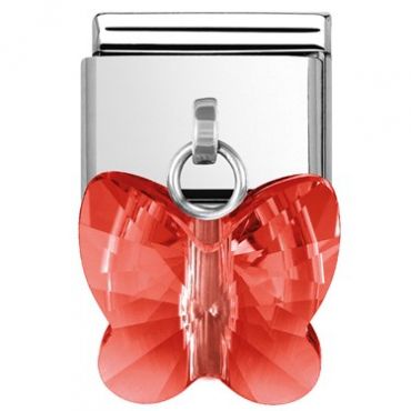 Nomination Red Butterfly Charm - Stainless Steel