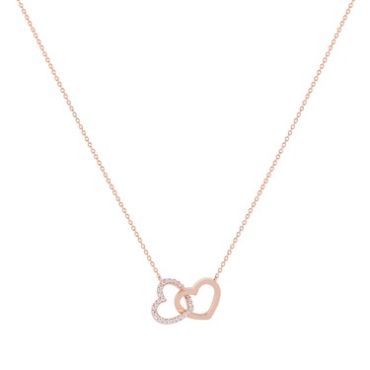 Argento Rose Gold Interlocking Hearts Necklace - Adjustable