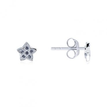 Argento Silver Sparkling Star Studs - 925 Silver