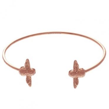 Olivia Burton Rose Gold Bee Open Bangle - Rose Gold