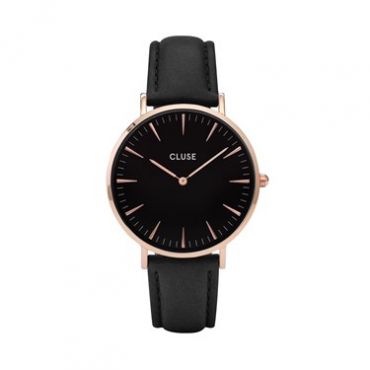 CLUSE La Bohème Rose Gold & Black Watch