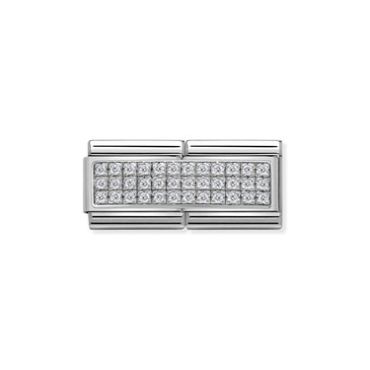 Nomination Silver Pave Double Plate Charm