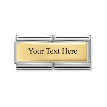 Nomination Gold Engravable Double Plate Charm