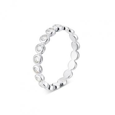 Argento Silver Crystal Circle Ring - 50