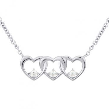 Argento Silver Row of Hearts Necklace