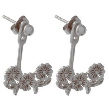 Olivia Burton Lace Detail Silver Jacket Earrings - Silver