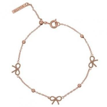 Olivia Burton Vintage Bow and Ball Rose Gold Bracelet