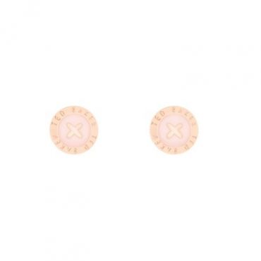 Ted Baker Pink Mini Button Earrings