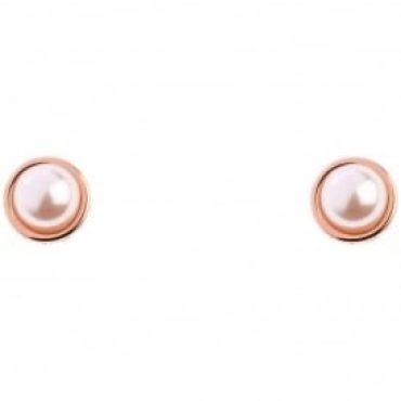 Ted Baker Sinaa Pearl & Rose Gold Stud Earrings
