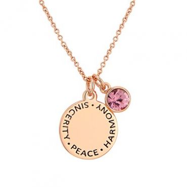 Karma February Birthstone Rose Gold Necklace