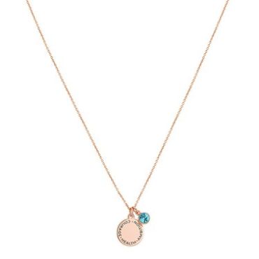Karma March Birthstone Rose Gold Necklace