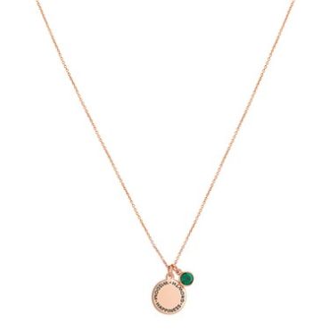 Karma May Birthstone Rose Gold Necklace