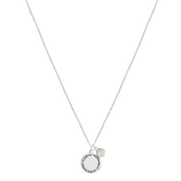 Karma April Birthstone Necklace - Silver