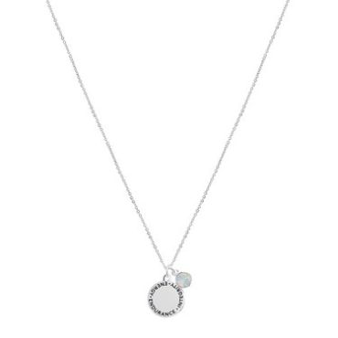 Karma October Birthstone Necklace - Silver
