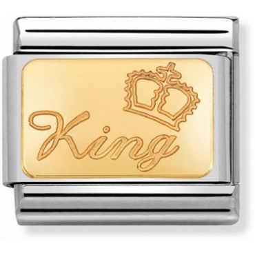 Nomination Gold King Charm - Stainless Steel