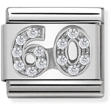 Nomination Silver Crystal 60 Birthday Charm