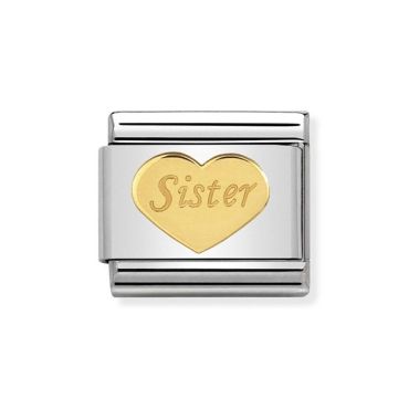 Nomination Gold Sister Heart Charm