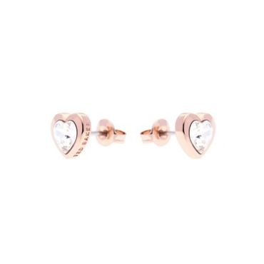 Ted Baker Rose Gold Crystal Heart Earrings