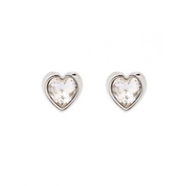 Ted Baker Silver Crystal Heart Earrings