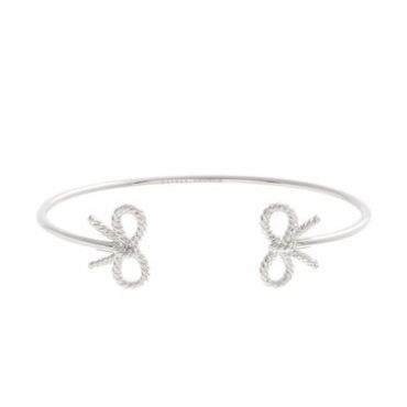 Olivia Burton Vintage Bow Open Ended Silver Bangle - Silver
