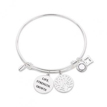 Karma Silver Tree Bangle - Silver