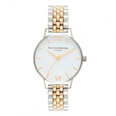 Olivia Burton Midi White Dial Gold & Silver Watch