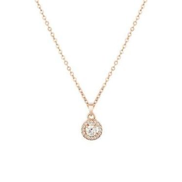 August Woods Rose Gold Crystal Halo Necklace
