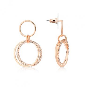 August Woods Rose Gold Sparkling Circles Earrings