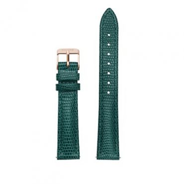 CLUSE 16mm Emerald Green & Rose Gold Lizard Strap