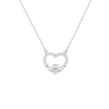 Argento Silver Claddagh Heart Necklace - 45cm
