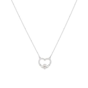 Argento Silver Claddagh Heart Necklace - 45cm