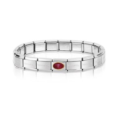 Nomination Oval Garnet Charm - Stainless Steel