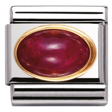 Nomination Oval Ruby Charm - Stainless Steel