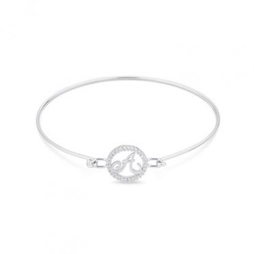 August Woods Silver Crystal A Initial Bangle - Assorted