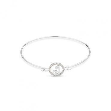 August Woods Silver Crystal J Initial Bangle - Assorted