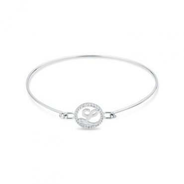 August Woods Silver Crystal L Initial Bangle - Assorted