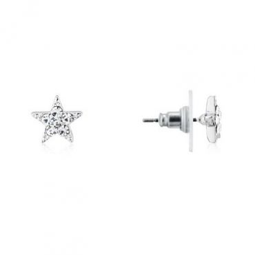 August Woods Silver Crystal Star Earrings - Silver