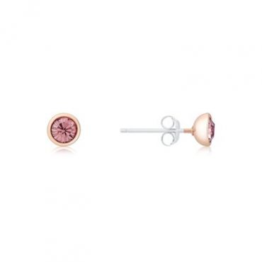 Karma Rose Gold February Stud Earrings