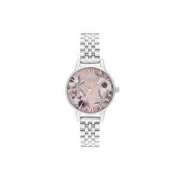 Olivia Burton Midi Rose Quartz & Silver Bracelet Watch - Silver