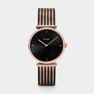 CLUSE Triomphe Rose Gold & Black Watch - Rose Gold