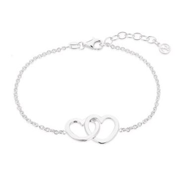 Argento Recycled Silver Interlinking Heart Bracelet - Adjustable