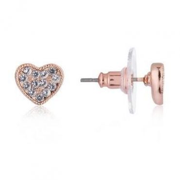 August Woods Rose Gold Crystal Heart Earrings