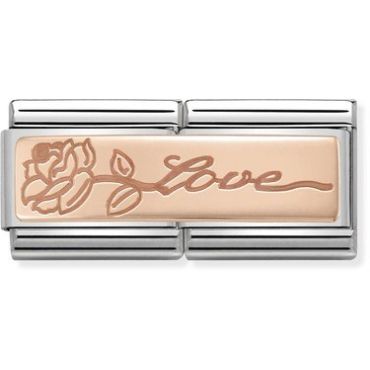Nomination Rose Gold Double Love Flower Charm - Stainless Steel