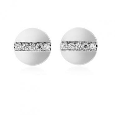 August Woods Silver Fine Crystal Stud Earrings - Silver